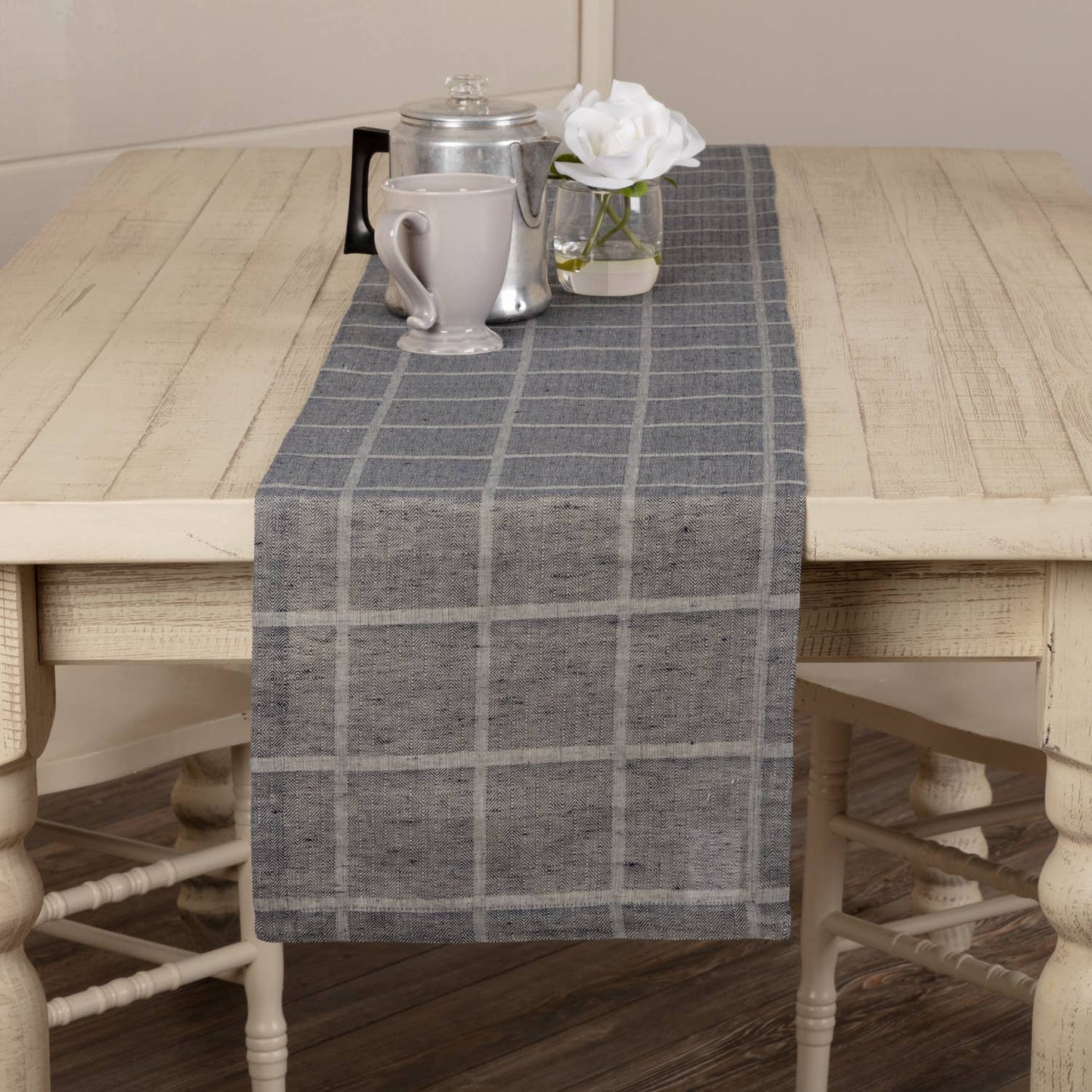 33329-Fa Julie Navy Plaid Runner 13x90