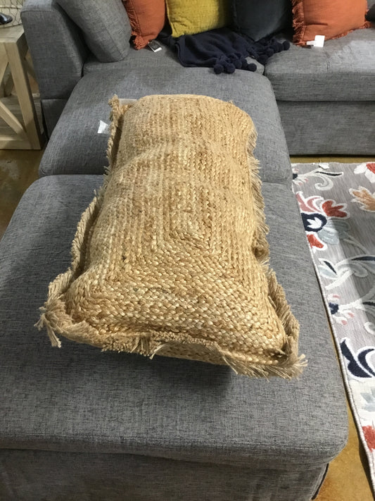 6 6988 jute fringe lumbar pillow