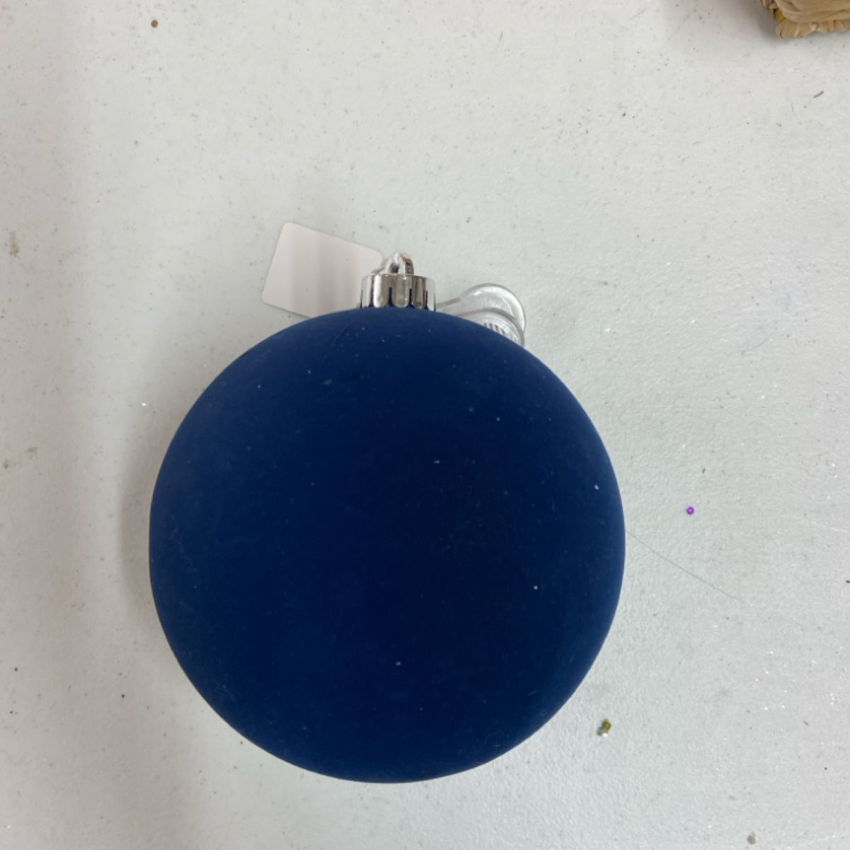 6 Navy velvet ornament