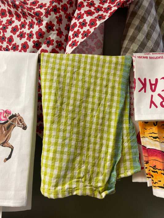 6 G13037 Linen & Cotton Check Dishtowel
