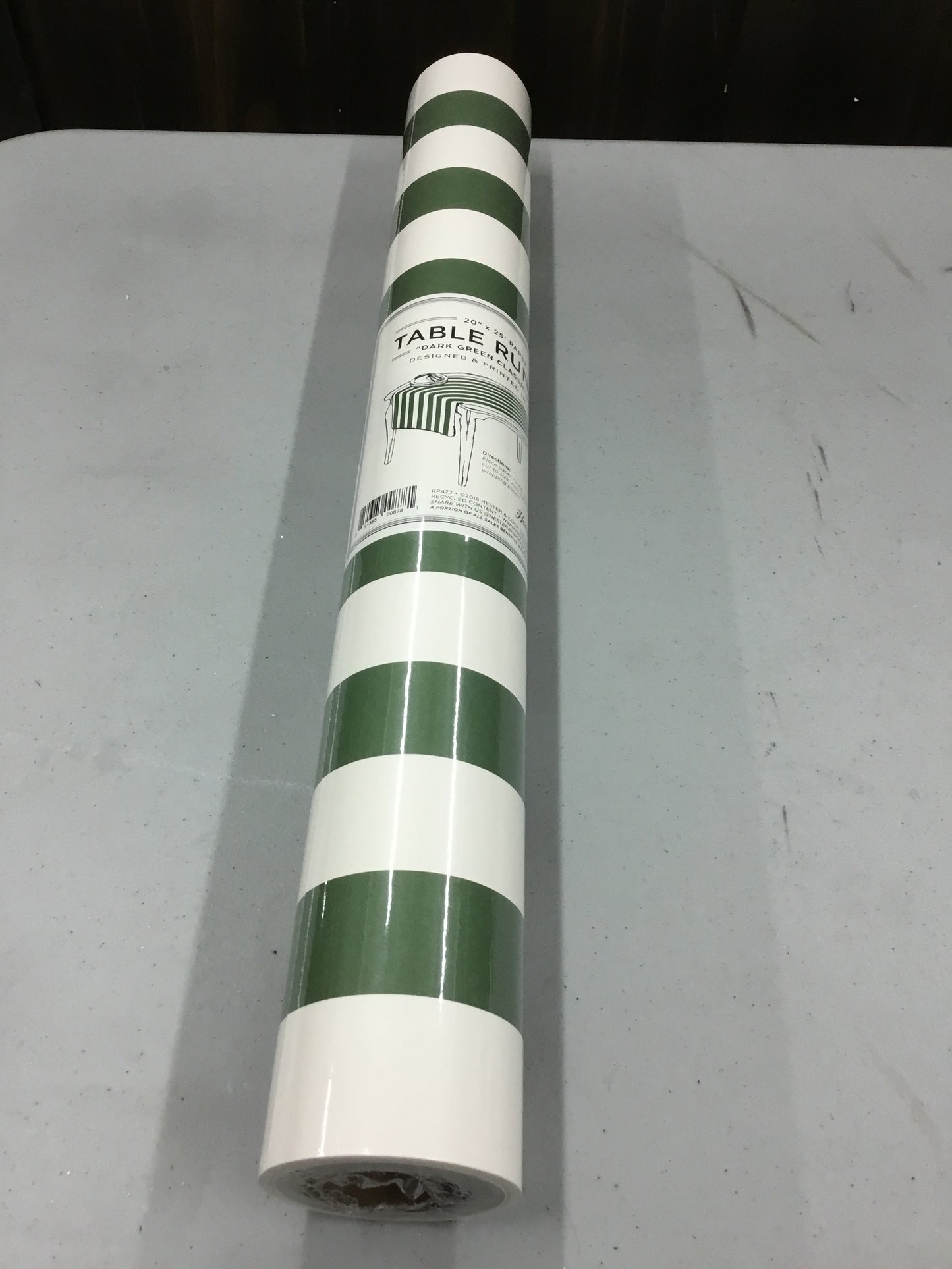 KP477-HC Dark Green Classic Stripped Runner 20" X25"