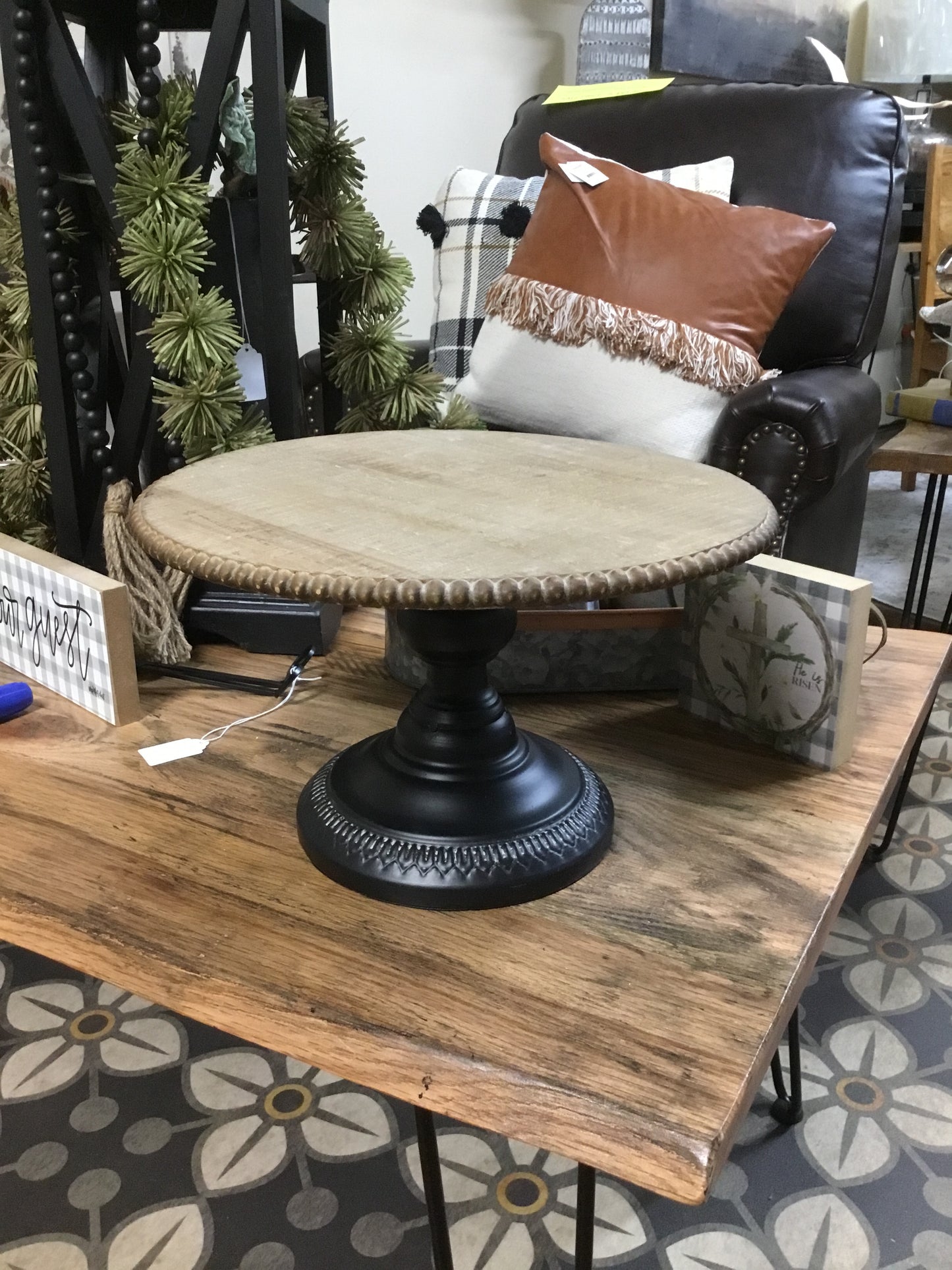 2020190652-Demco Wood And Metal Pedestal 2 Sizes