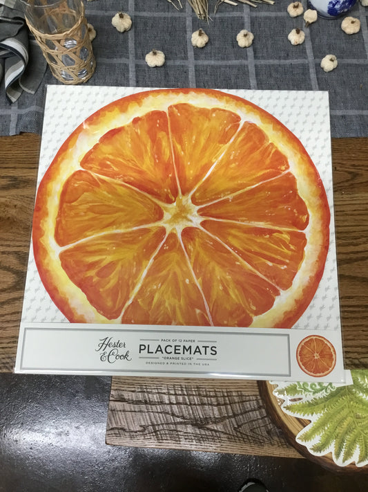 KP1213 Die Cut Orange Slice Place mat 12 Piece