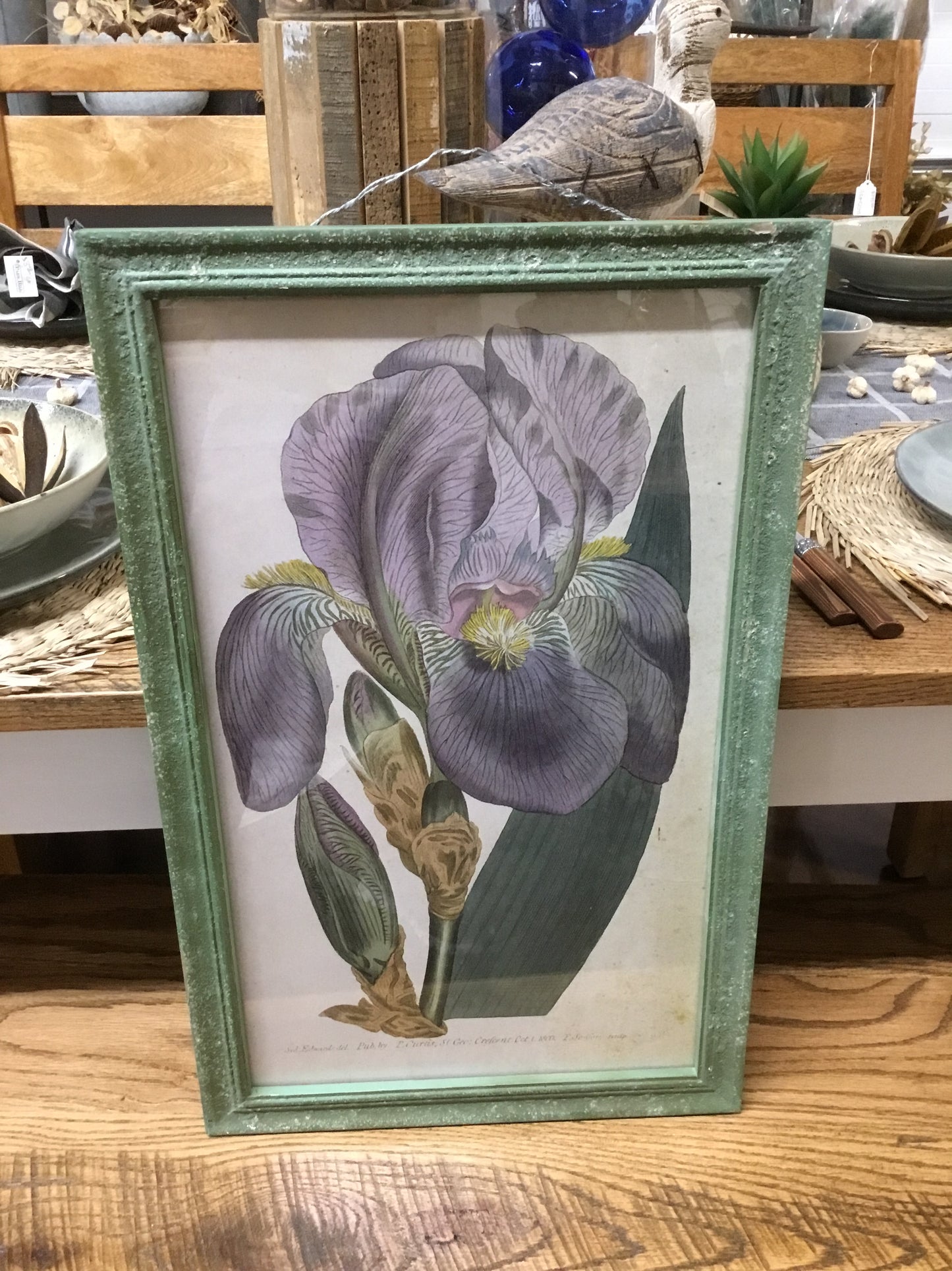 Wood Framed Wall Decor with Iris Image Df2219a