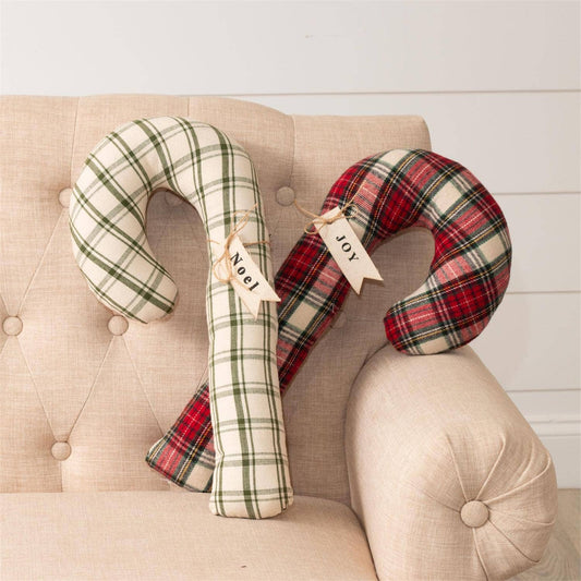 Pillows - Plaid Candy Canes       (25)