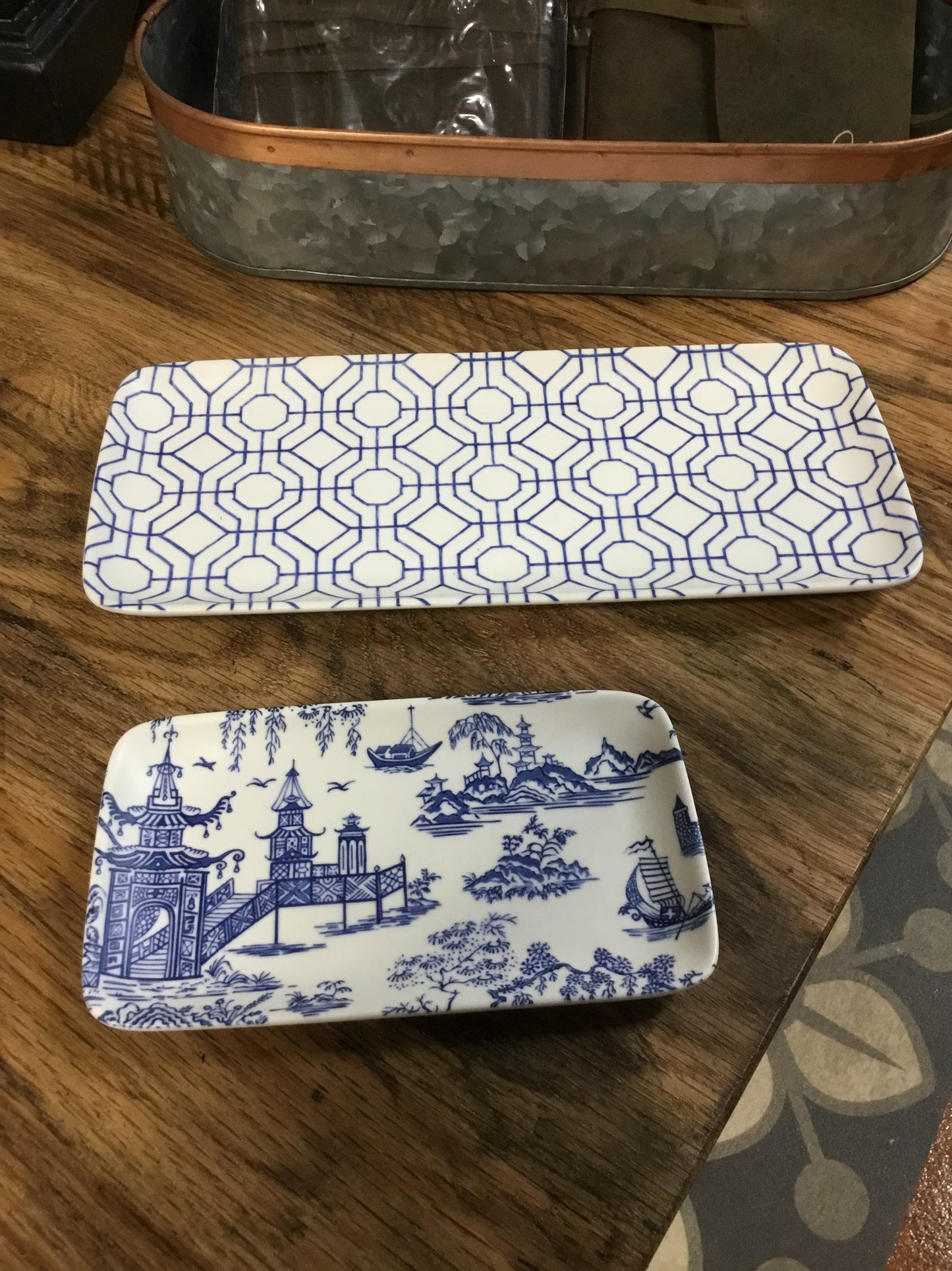 53598-CC Chinoiserie Tidbits Tray 2 Sizes