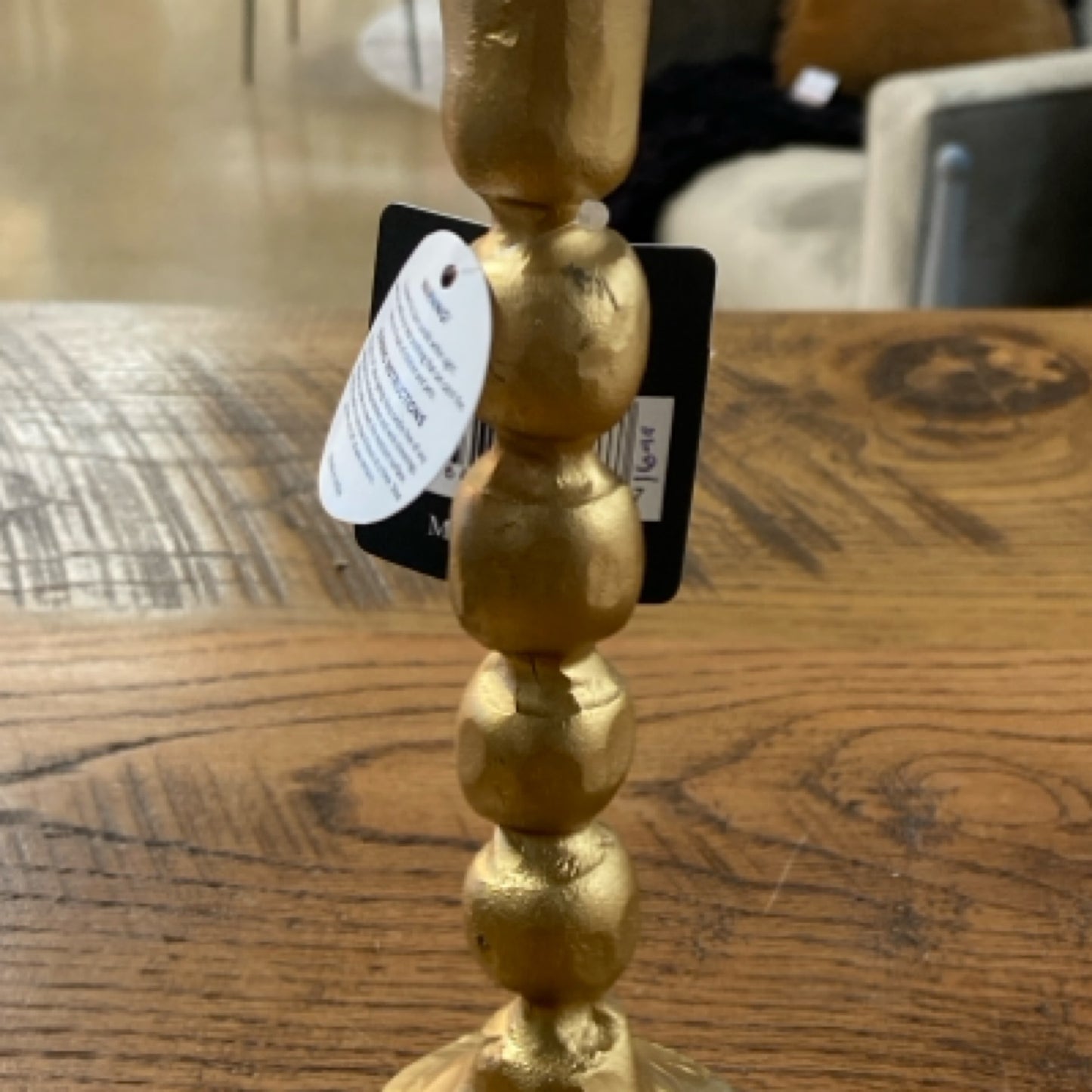 Gold Ball Candlestick Holder