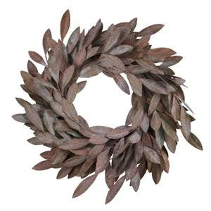 6 Washed Bay Leaf Wreath      (25)