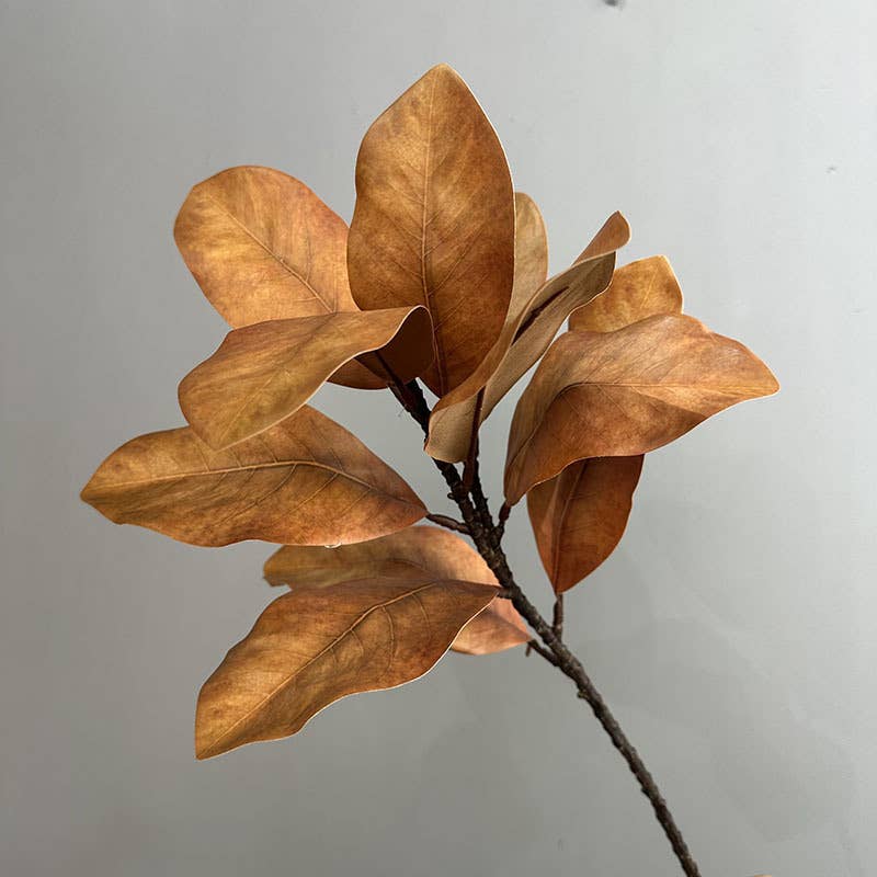 22''T Nature Touch Faux Magnolia Leaf Branch, Indoor/Ourdoor: Green