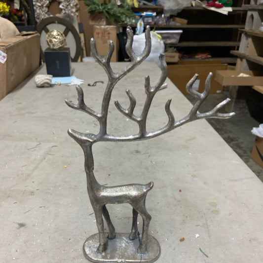 6 12.25" Metal Reindeer Pewter/Silver