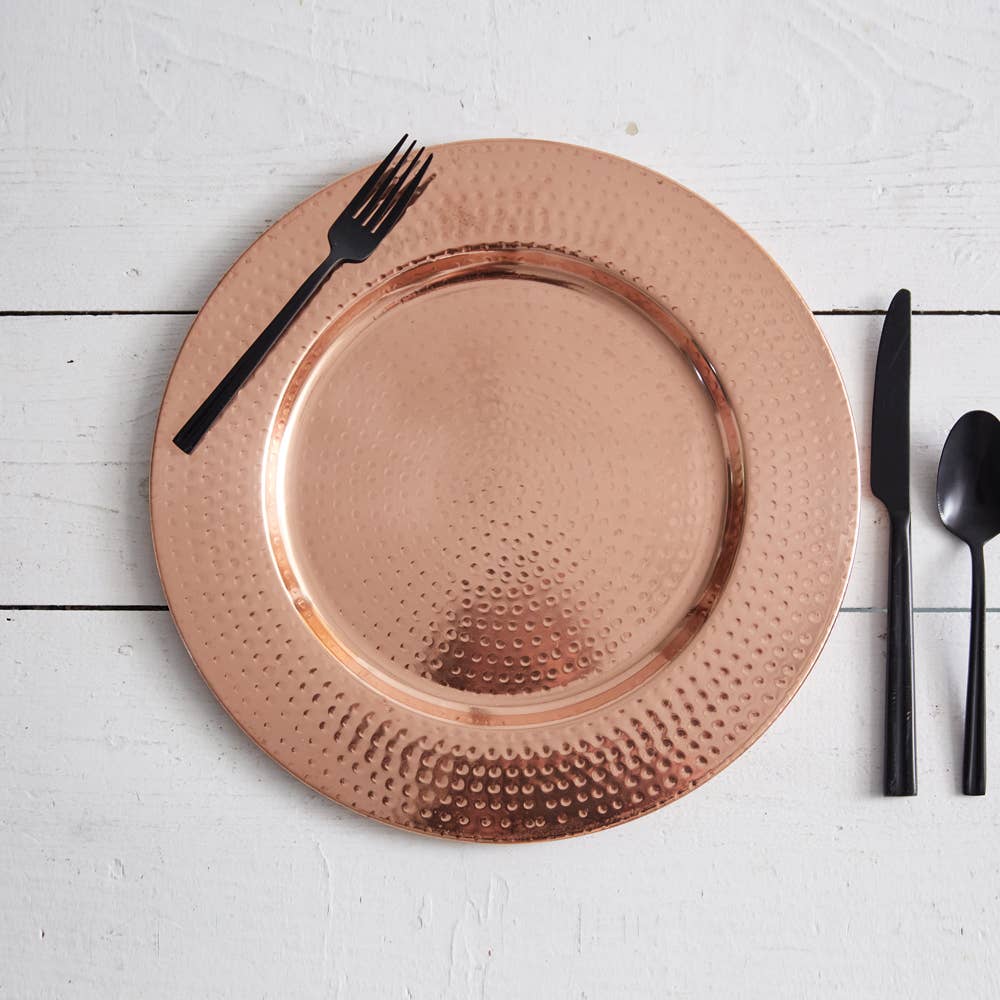 370879 Stamped Copper Charger.         (25)