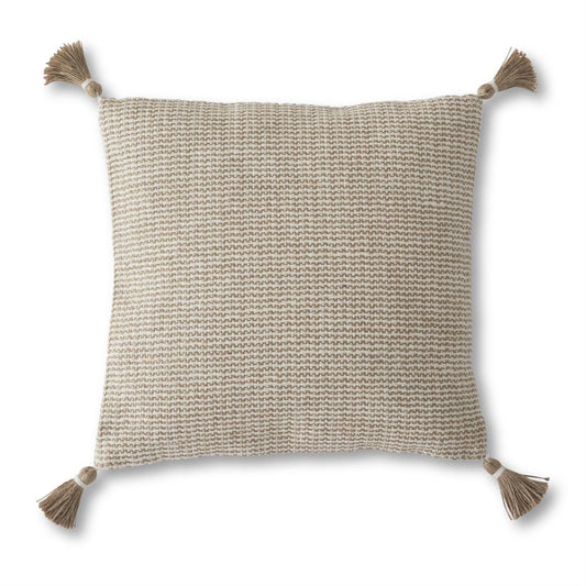 6 18" Square Cream and Tan Pillow      (25)