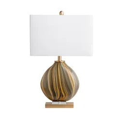 6 26.5" Glass Table Lamp