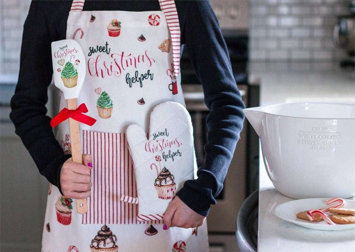6 Child's Apron And Mitt Set - Sweet Christmas