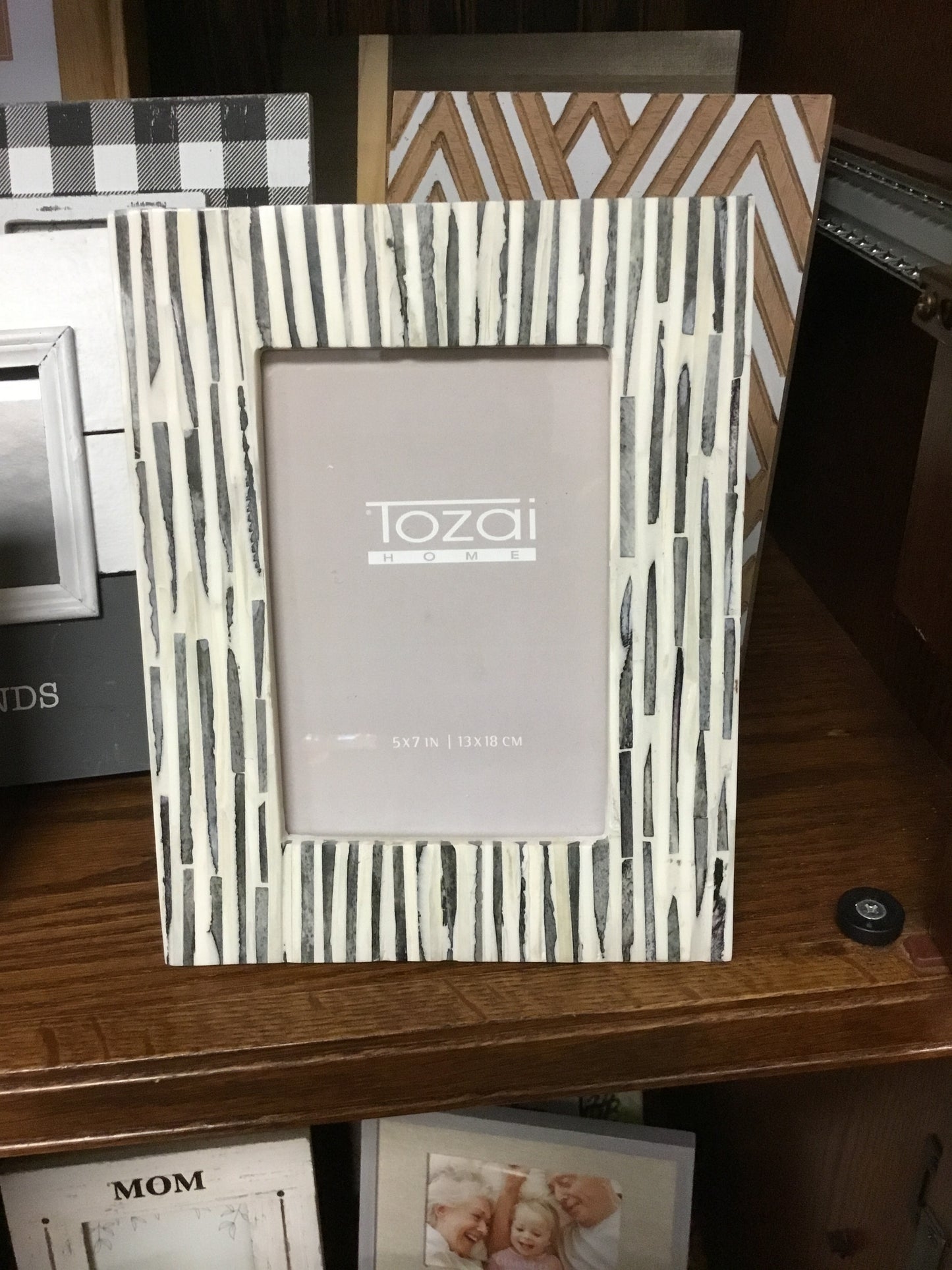 Light Grey Striped Frame