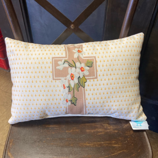 6 Khaki Spring Cross Lumbar Pillow 12x18                   (25)