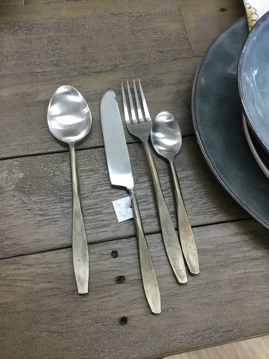 Eaw06088 Ph Antique Gold Flatware Set
