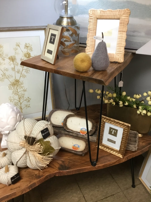 133 Etlehpl-Sor Live Edge End Table With Hairpin Legs