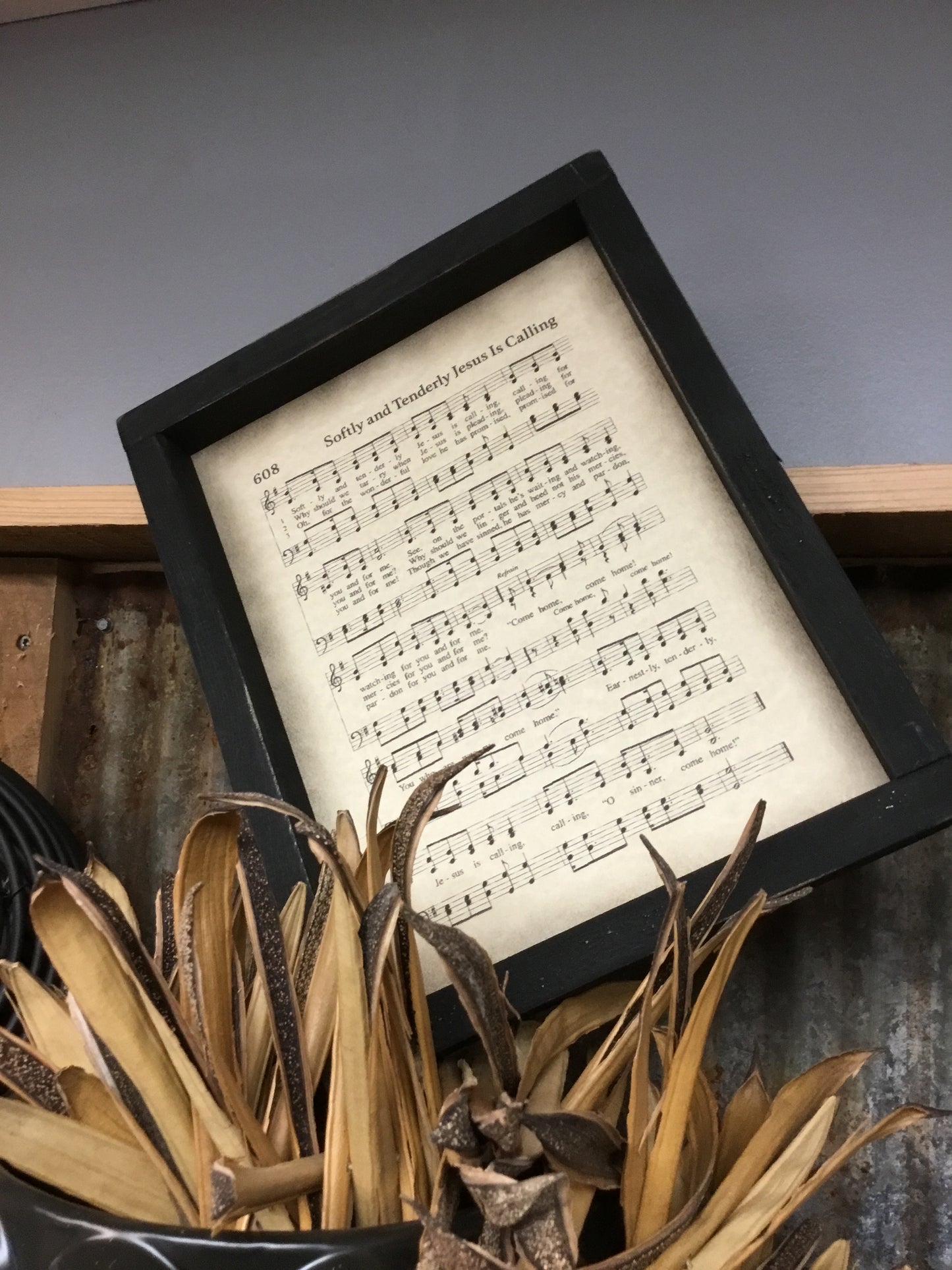 RD Softly & Tenderly Framed Church Hymn