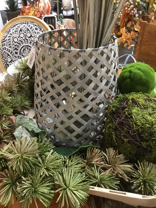 Woven Wooden Candle Holder Lantern With Glass Hurricane (3 sizes)