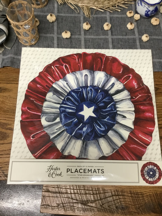 KP1265 Die Cut Star Spangled Place Mat 12 Count