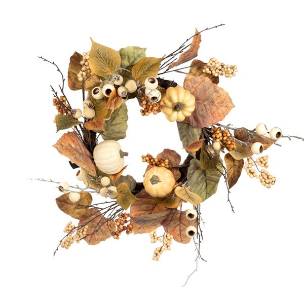 24" Mix Pumpkin Wreath.             25