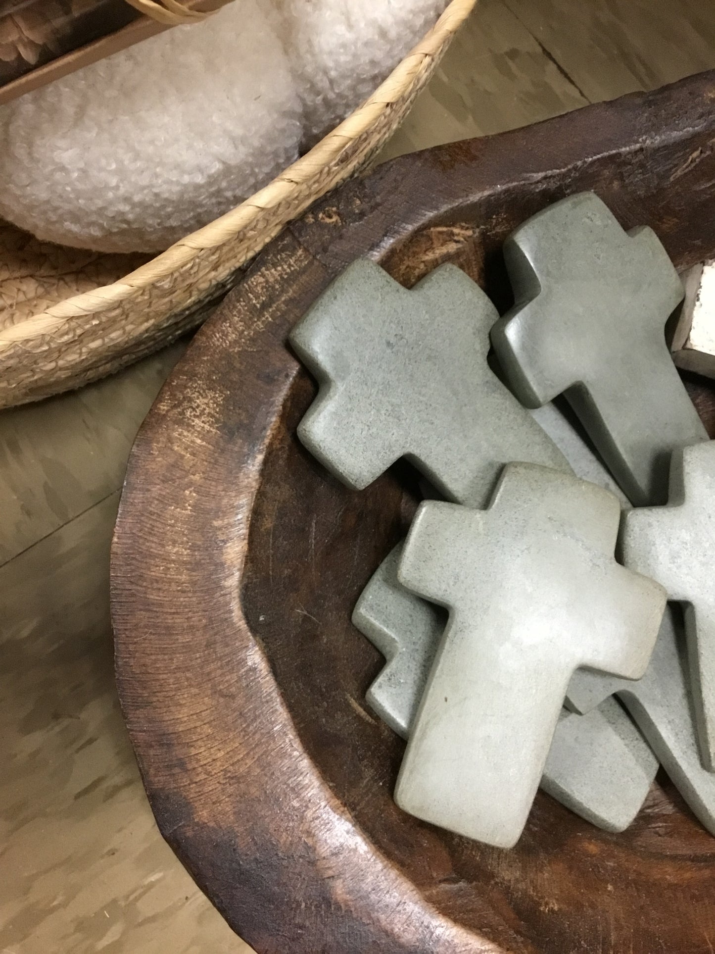 A6050-Kal Hand Carved Stone Cross