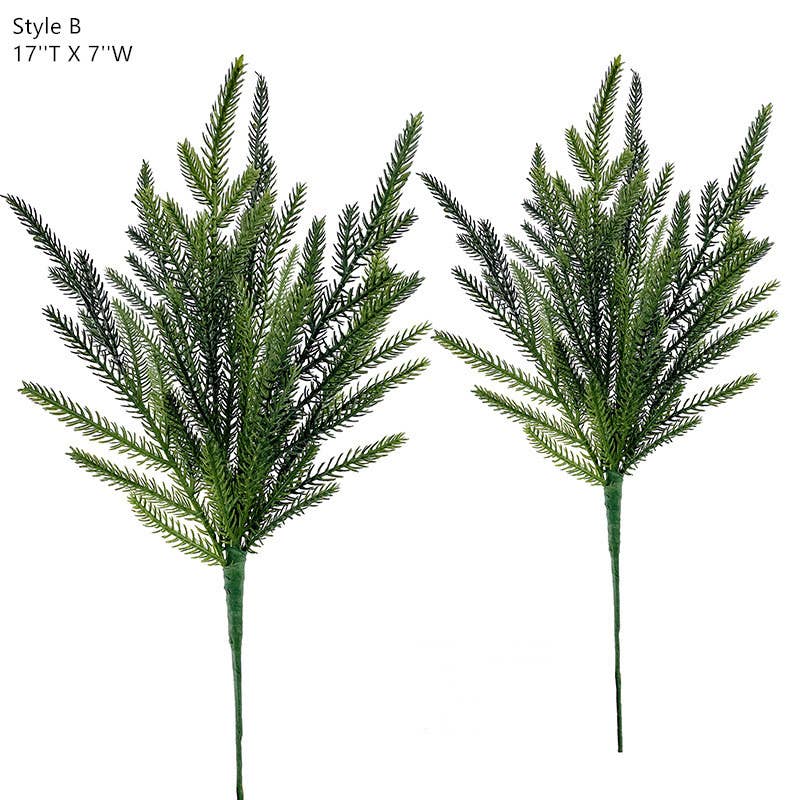 6 17‘’T Soft Touch Artificial Winter Pine Evergreen Branch: Style A