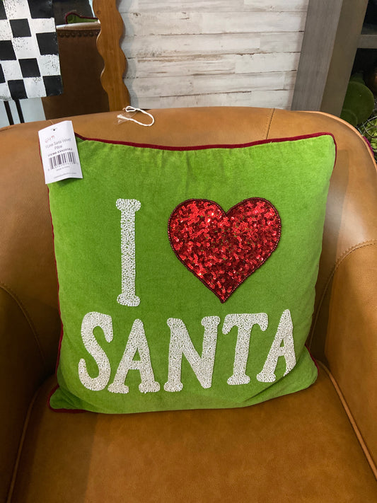 6 XXN20562 I Love Santa Velvet Pillow