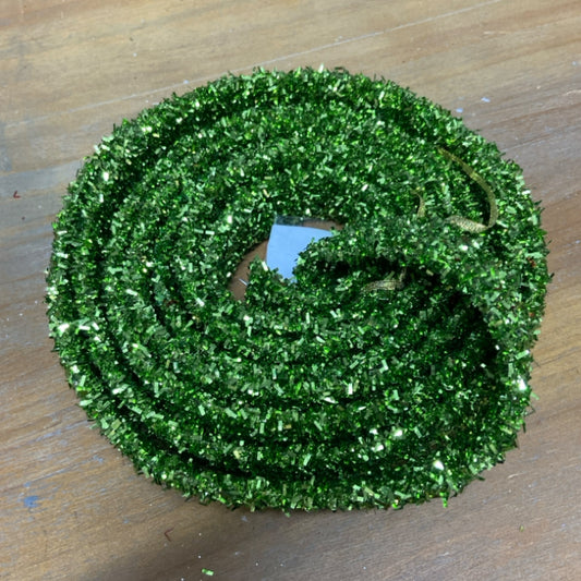 6 28-1366 tinsel garland, bright green ds
