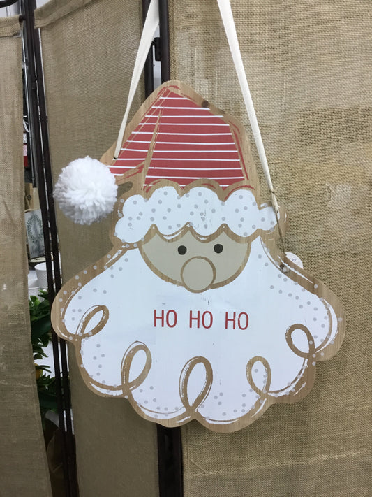 2020220378-DEM Ho Ho Ho Santa Door Hanger