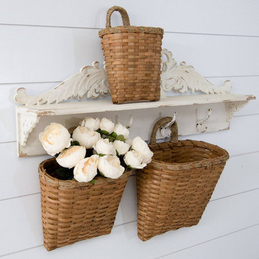 Hanging Chipwood Baskets With Woven Handle (3 sizes)      (25)