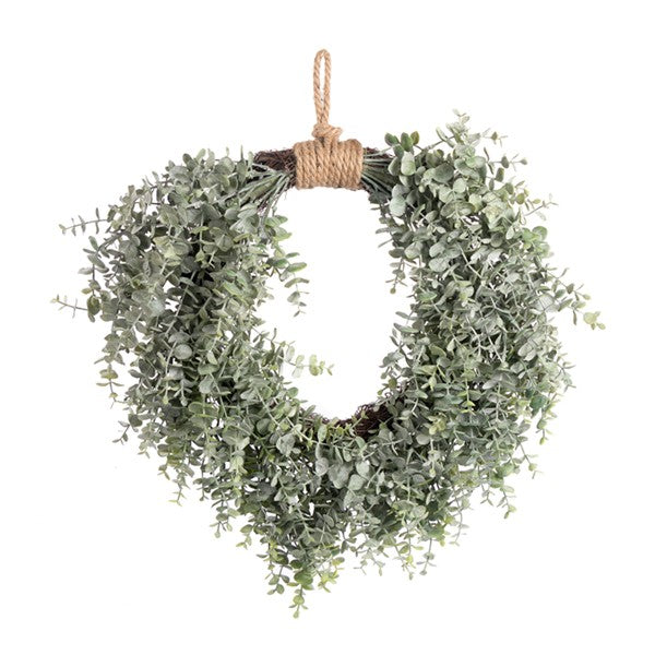 24" Euc wreath w twine.     (25)