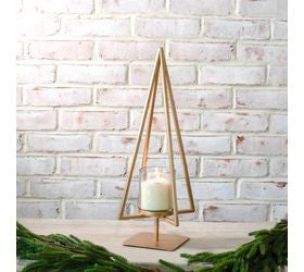 6 18" gold tree candle stand