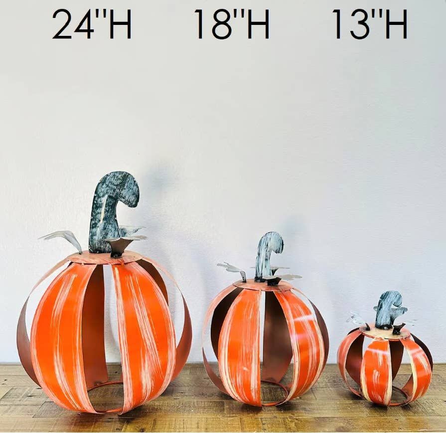 Washed Metal Pumpkin 3 sizes