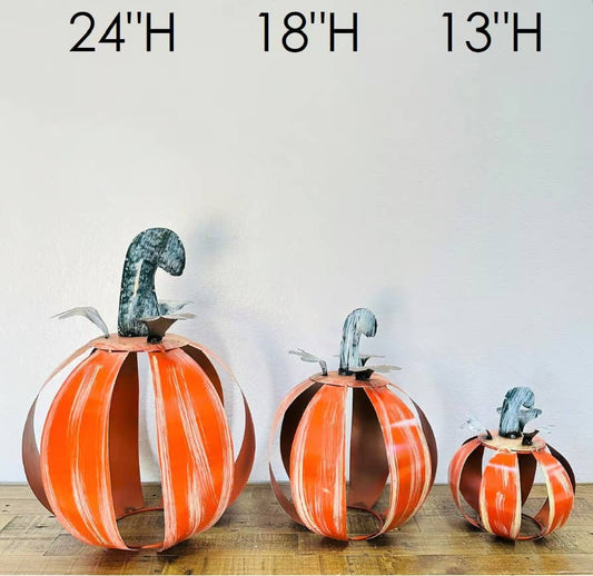 Washed Metal Pumpkin 3 sizes