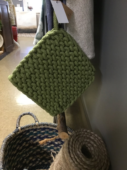 DF0662A Creative Co-Op Cotton Crocheted Potholders