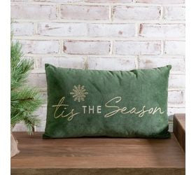 12" x 20" velvet tis season pillow