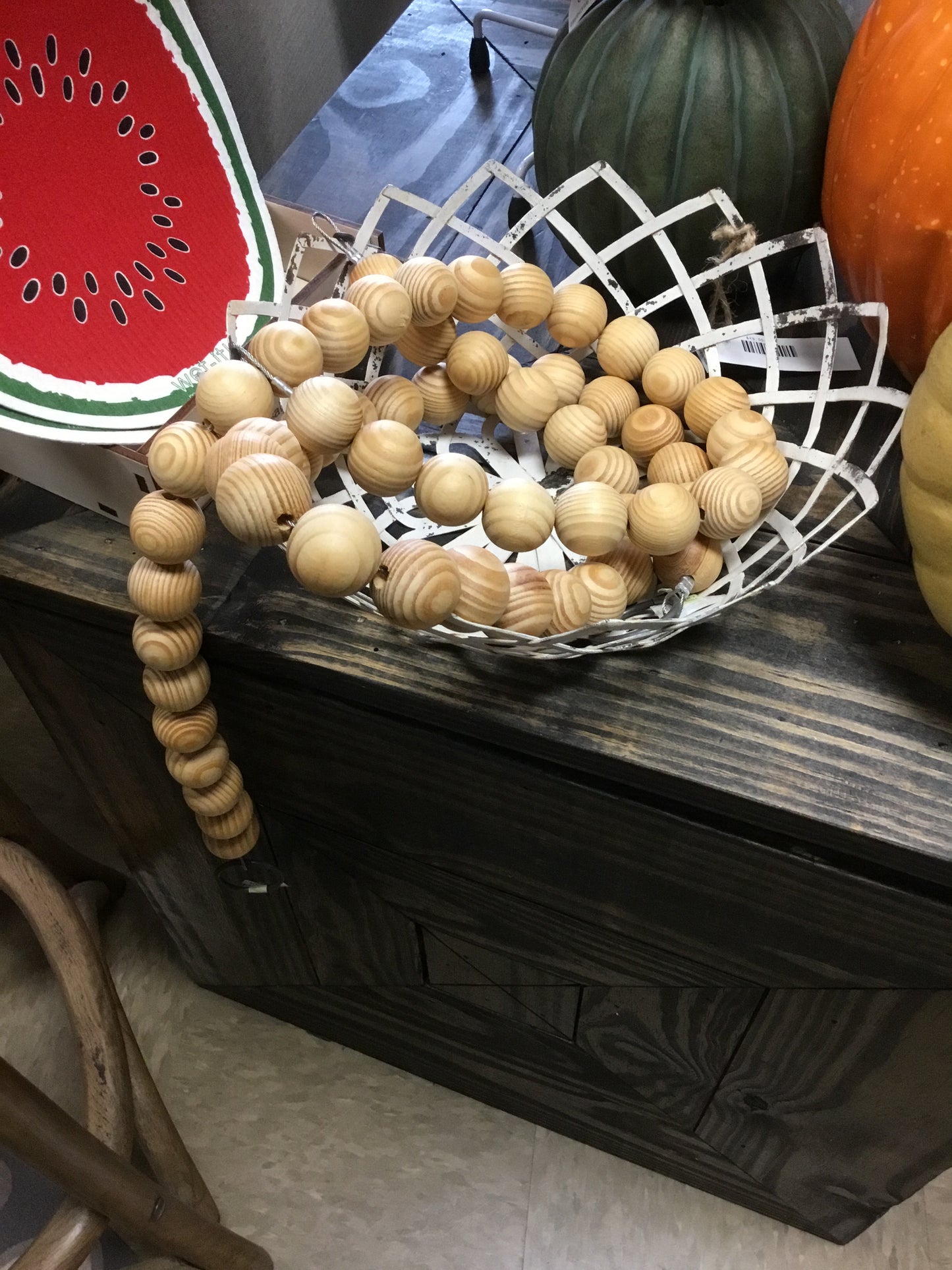 37910-Ha Wooden Sphere Strand 36"