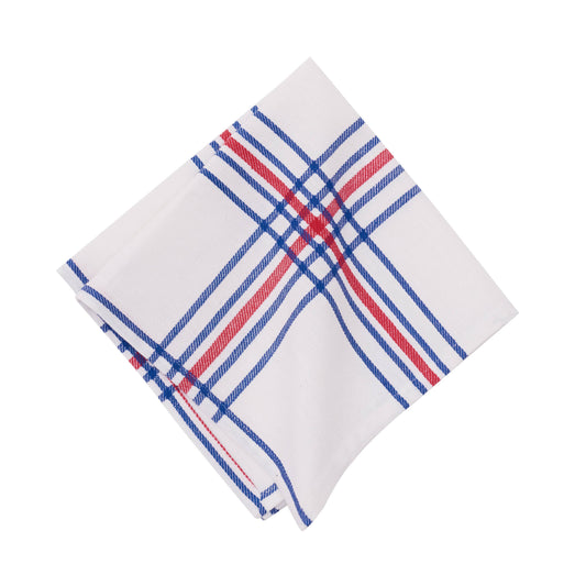 C842613351R River Rock Red White & Blue Plaid Napkin