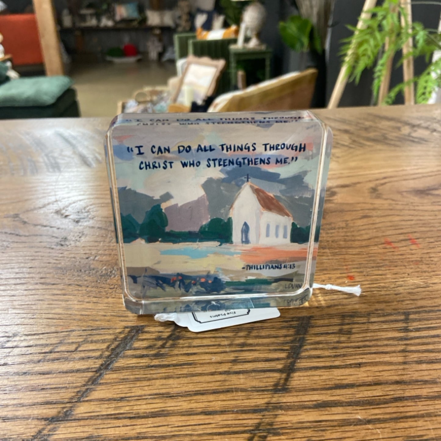 Phillipians 4:13 acrylic Scripture block