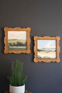 Natural Wood Framed Landscape Painting.     (25)