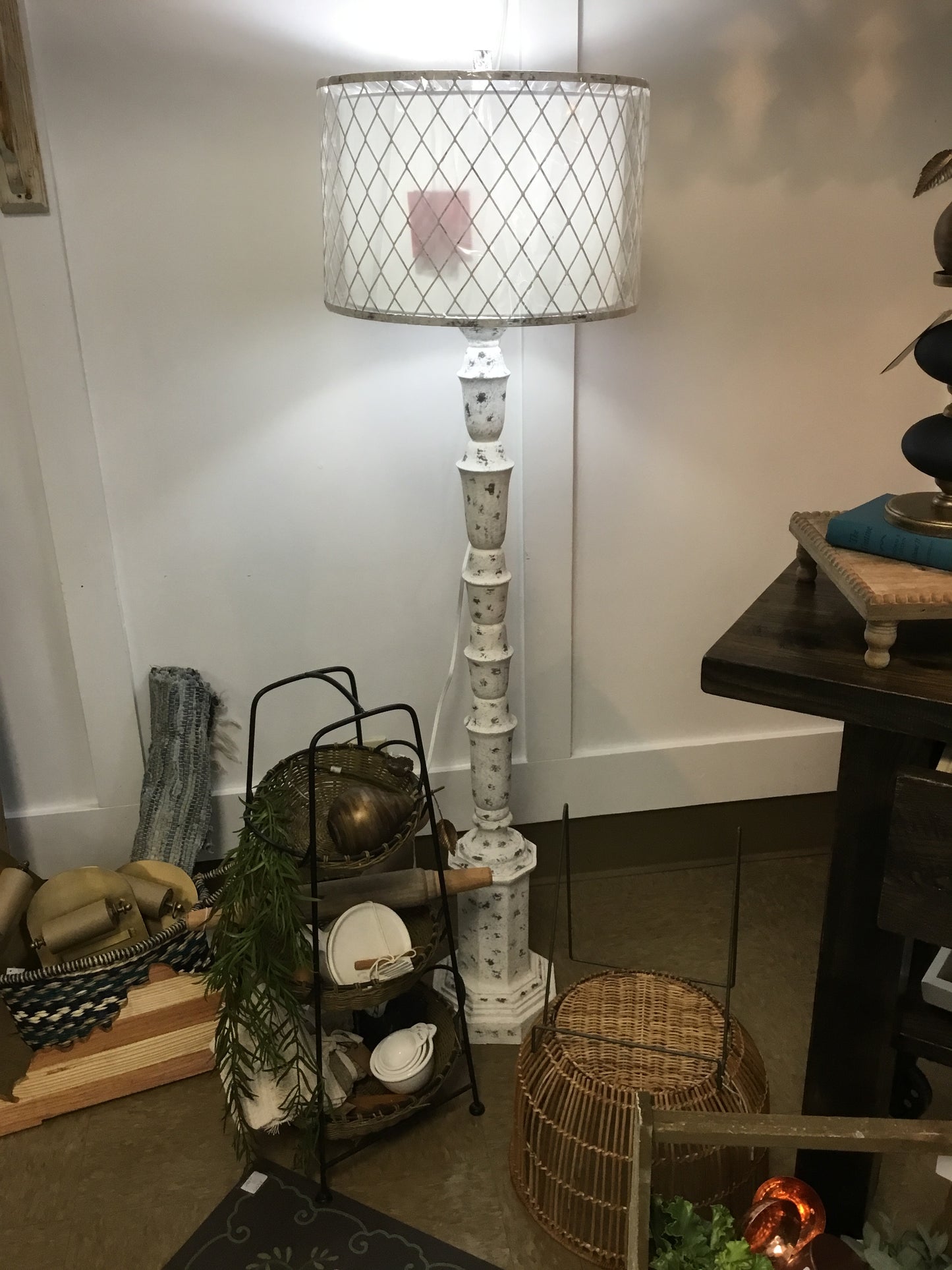 6 White Floor Lamp