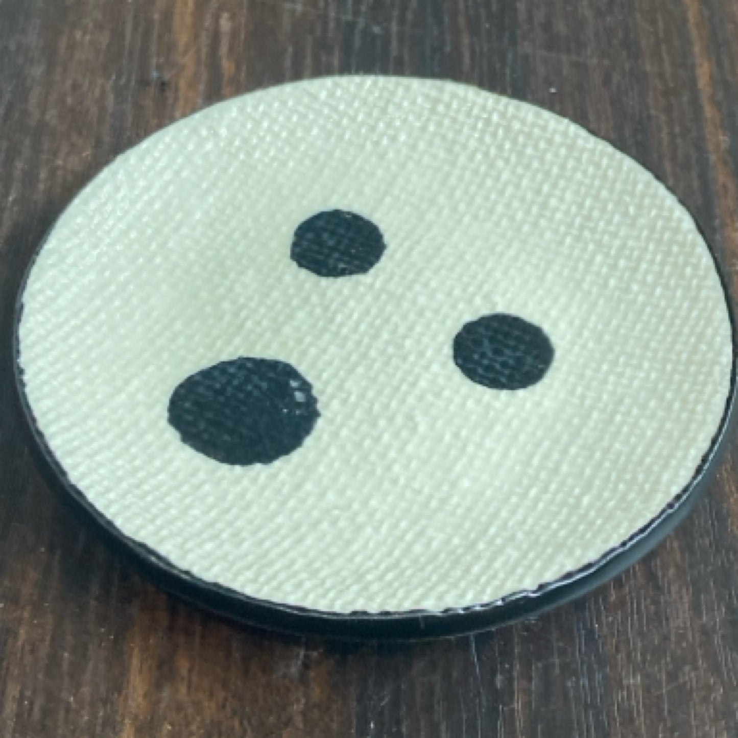 DF7703 4" Round Hand Painted Dish w Dots