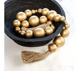 42" gold multi size ball garland