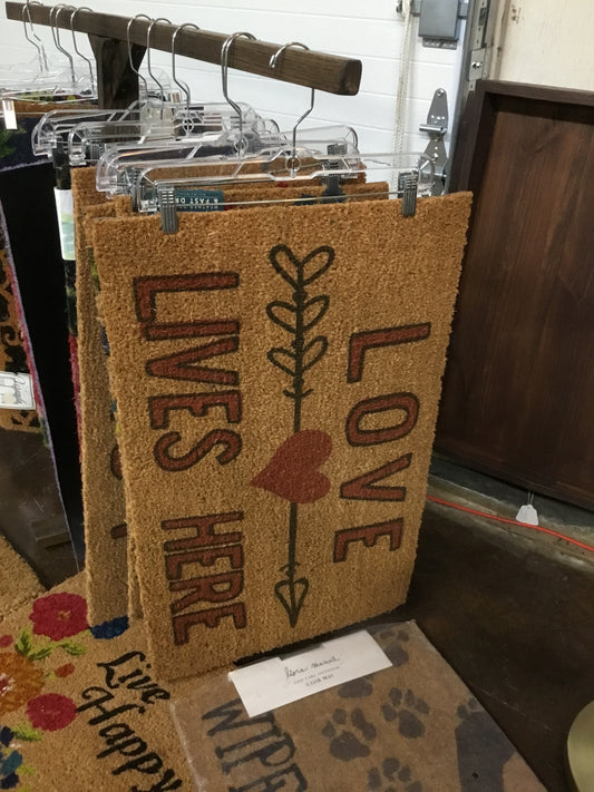 0025 Coir Doormat Love Lives Here 18" X 30"