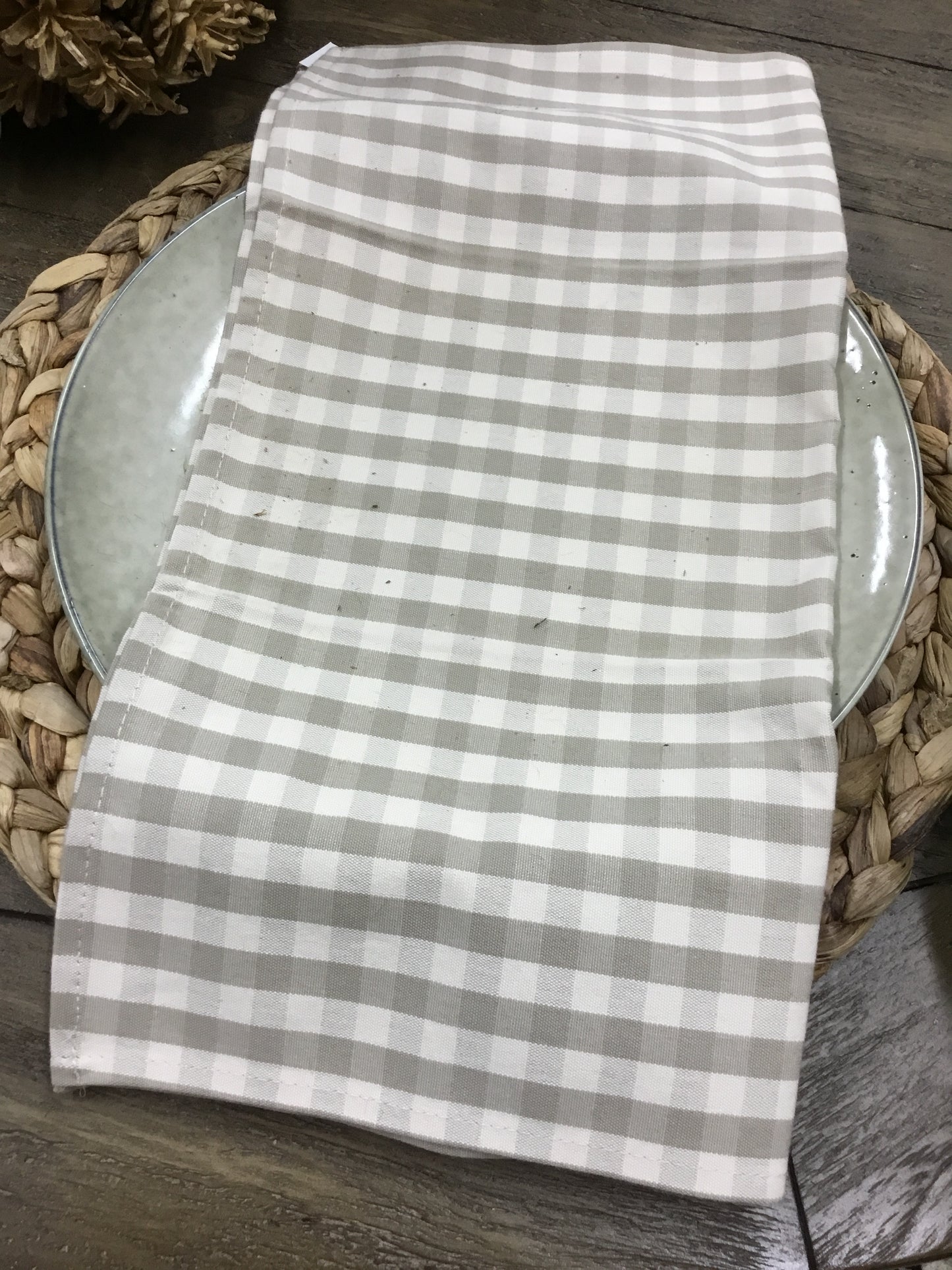6 Exw90735-Phc Tan Gingham Napkin