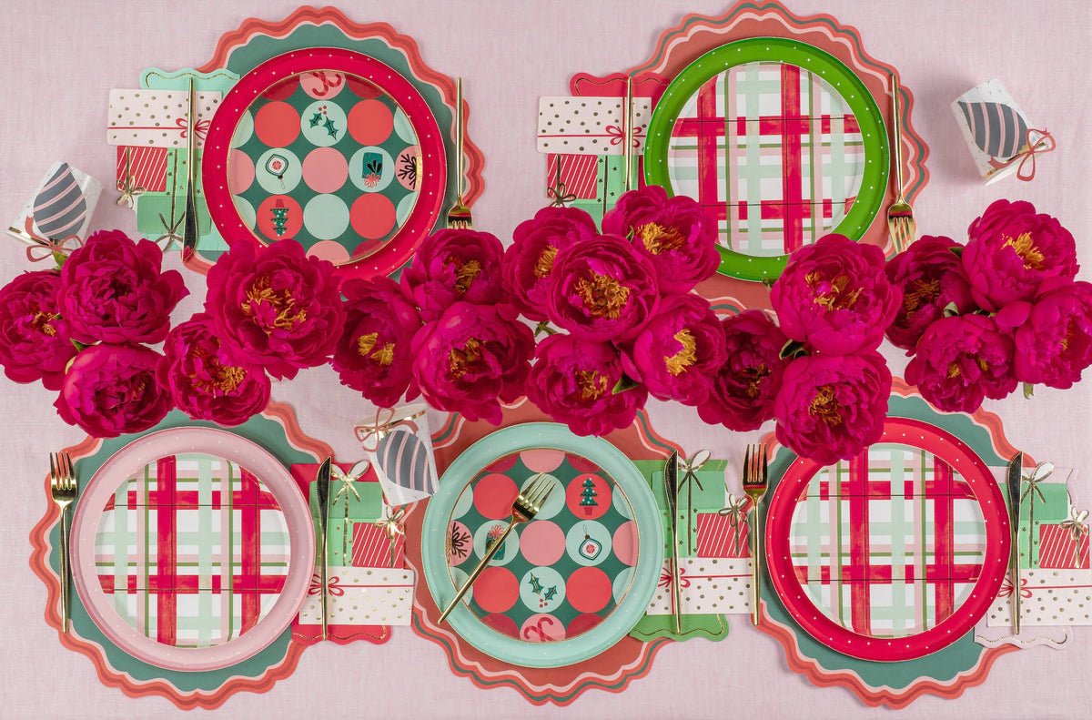 6 Christmas Party Dessert Paper Plates