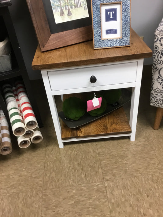 ETOSWDL White & Oak End Table W Drawer