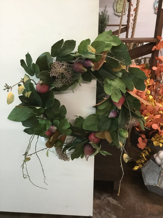Ebw10413 Magnolia Leaf & Fig Wreath Phc